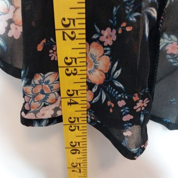 As U Wish High Low Dress Sz S Embroidered Bodice Lace Straps Floral Boho Beachy - Picture 4 of 10